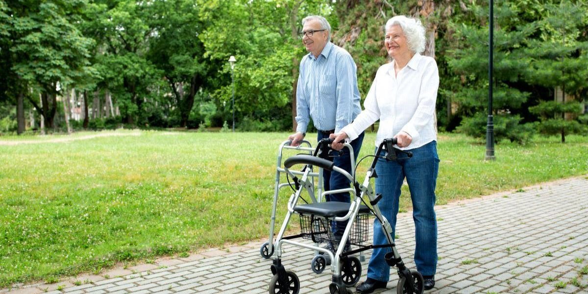 HOMLAND Foldable Rollator Walkers with Seat for Seniors