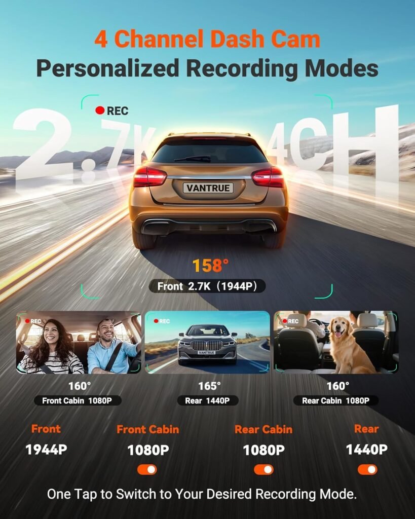 Types of Vantrue Dash Cams Available