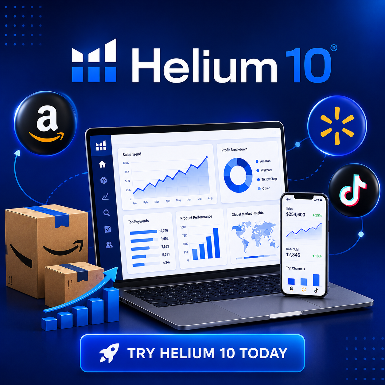 Helium 10 for Amazon Sellers, Influencers, and Walmart Sellers